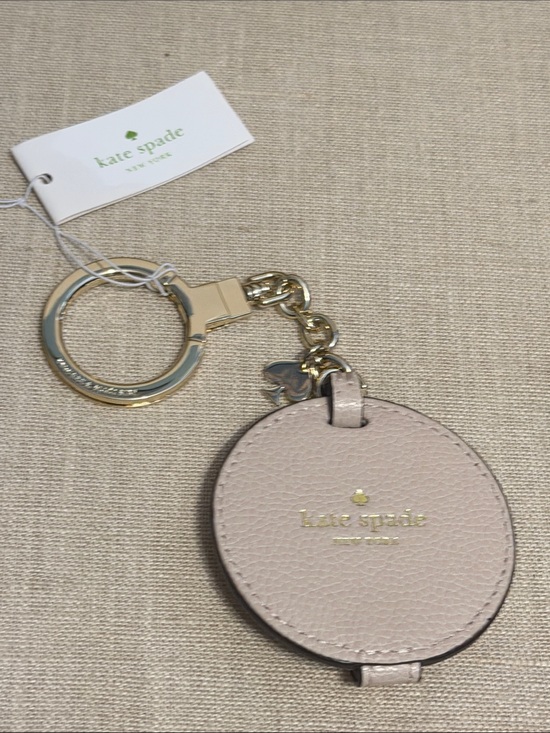 kate spade Accessories - kate spade Blush Pink Pebbled Leather Round Mirror/Key Chain